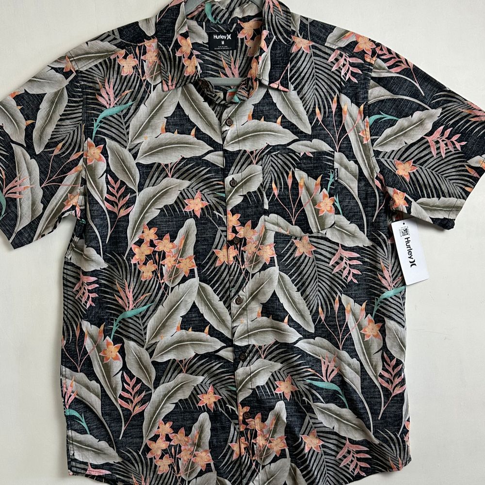 Hurley‎ Men's Button Down Shirt Medium Floral NWT